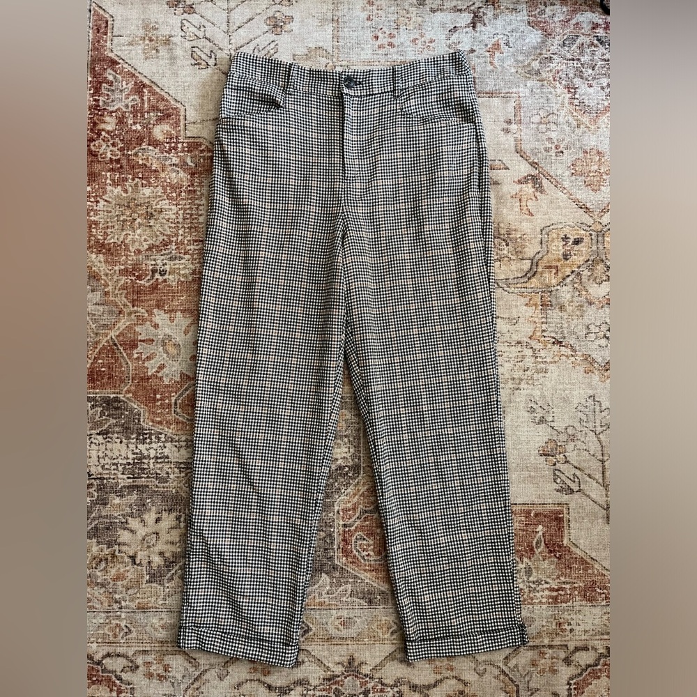 Urban Outfitters tweed print cropped straight leg pants - Picture 2 of 7
